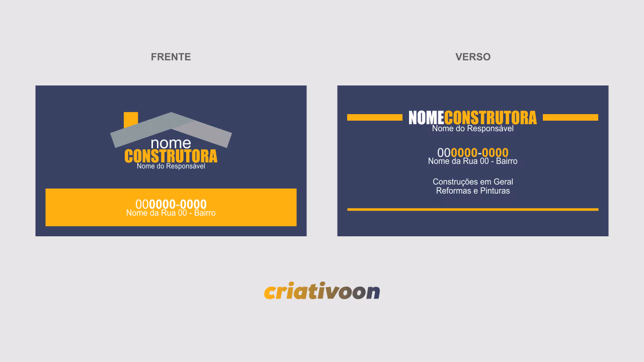 Cartão de Visita Construtora - Modelo 01
