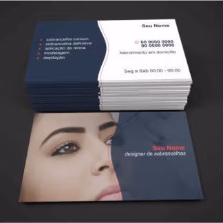 cartão de visita designer de sobrancelhas - Modelo 02
