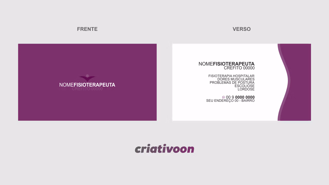 Cartão de Visita Fisioterapeuta - Modelo 02