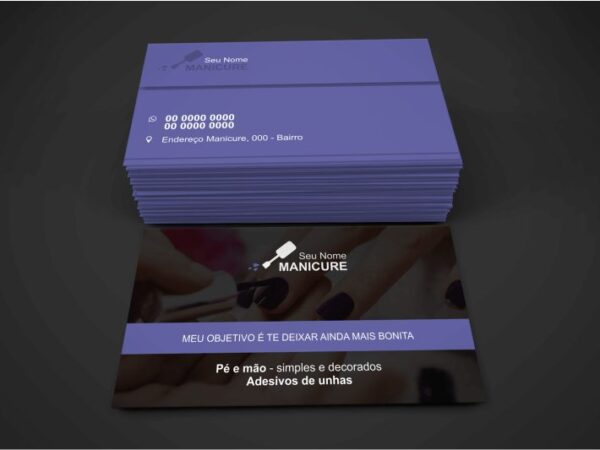 Cartão de Visita Manicure - modelo 04(4 Modelos de Cartões Bonitos)