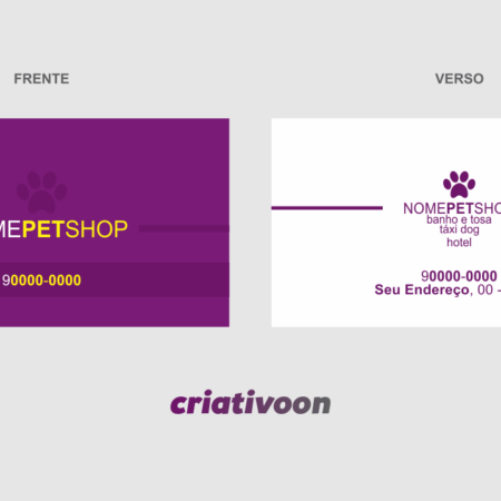 cartão de visita pet shop - modelo 01